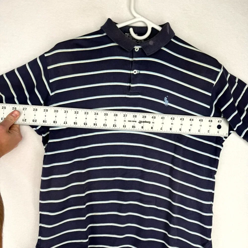 Polo by Ralph Lauren Blue Striped Polo‎ Mens Size L